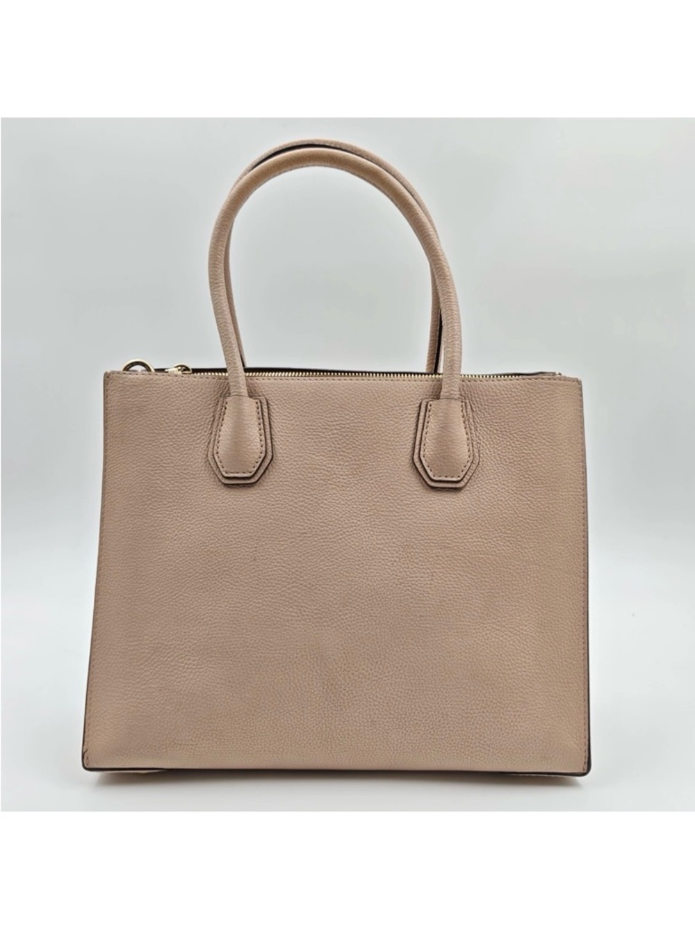 Michael Kors Taupe Leather Satchel with Padlock Charm - Picture 4 of 9